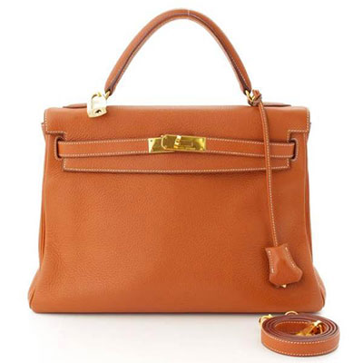 エルメス ケリー 32 フィヨルド 内縫い 2WAY ショルダー ハンドバッグ □H刻 G金具 ゴールド