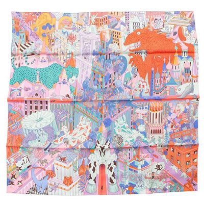 エルメス 19SS アニマポリス カレ90 スカーフ
