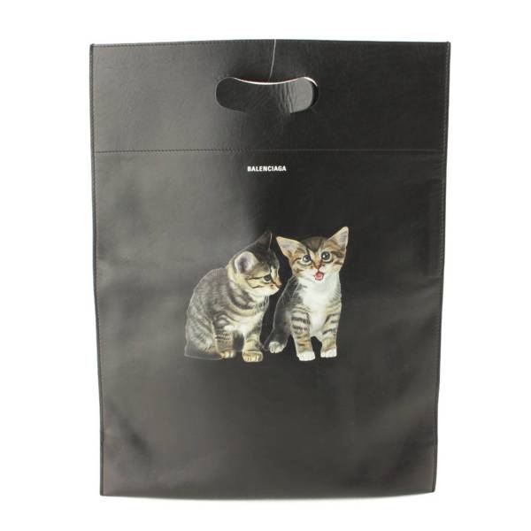 バレンシアガ 猫プリント クラッチバッグ