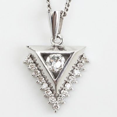 ネックレス ダイヤモンド Pt850/Pt900 0.19ct 0.17ct