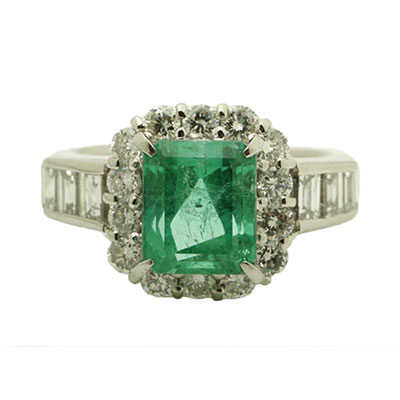 エメラルド　リング 2.57ct×ダイヤ1.42ct
