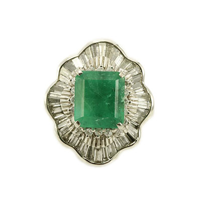エメラルド　リング 3.26ct×ダイヤ1.7ct