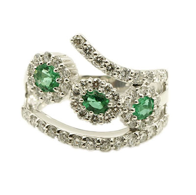 エメラルド　リング 0.80ct×ダイヤ1.00ct