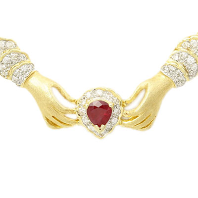 ルビー　ネックレス 0.71ct×ダイヤ0.46ct