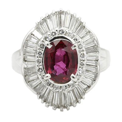 ルビー　リング 1.04ct×ダイヤ0.66ct