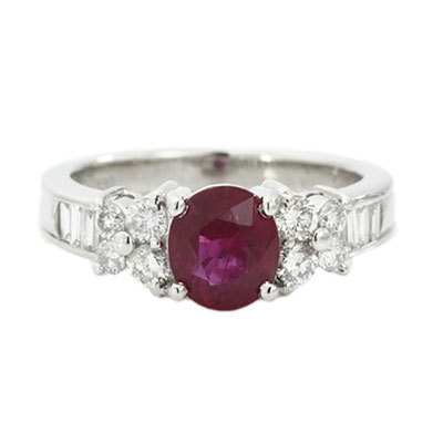 ルビー　リング 0.52ct×ダイヤ0.44ct