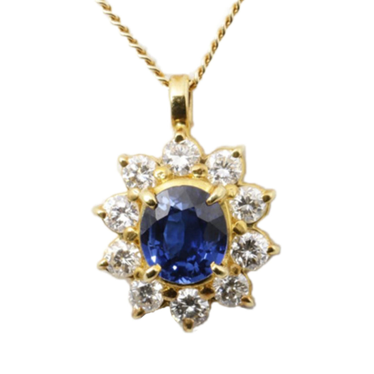 サファイア　ネックレス 0.8ct×ダイヤ0.6ct
