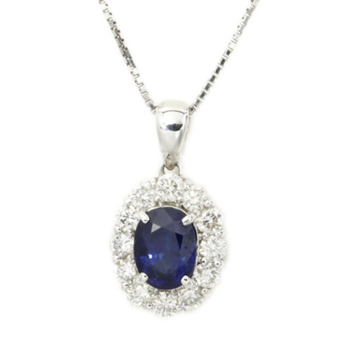 サファイア　ネックレス 1.3ct×ダイヤ0.8ct