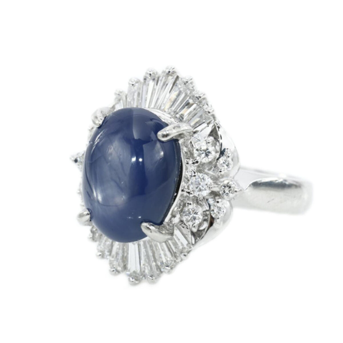 スターサファイア　リング 4.23ct×ダイヤ0.9ct