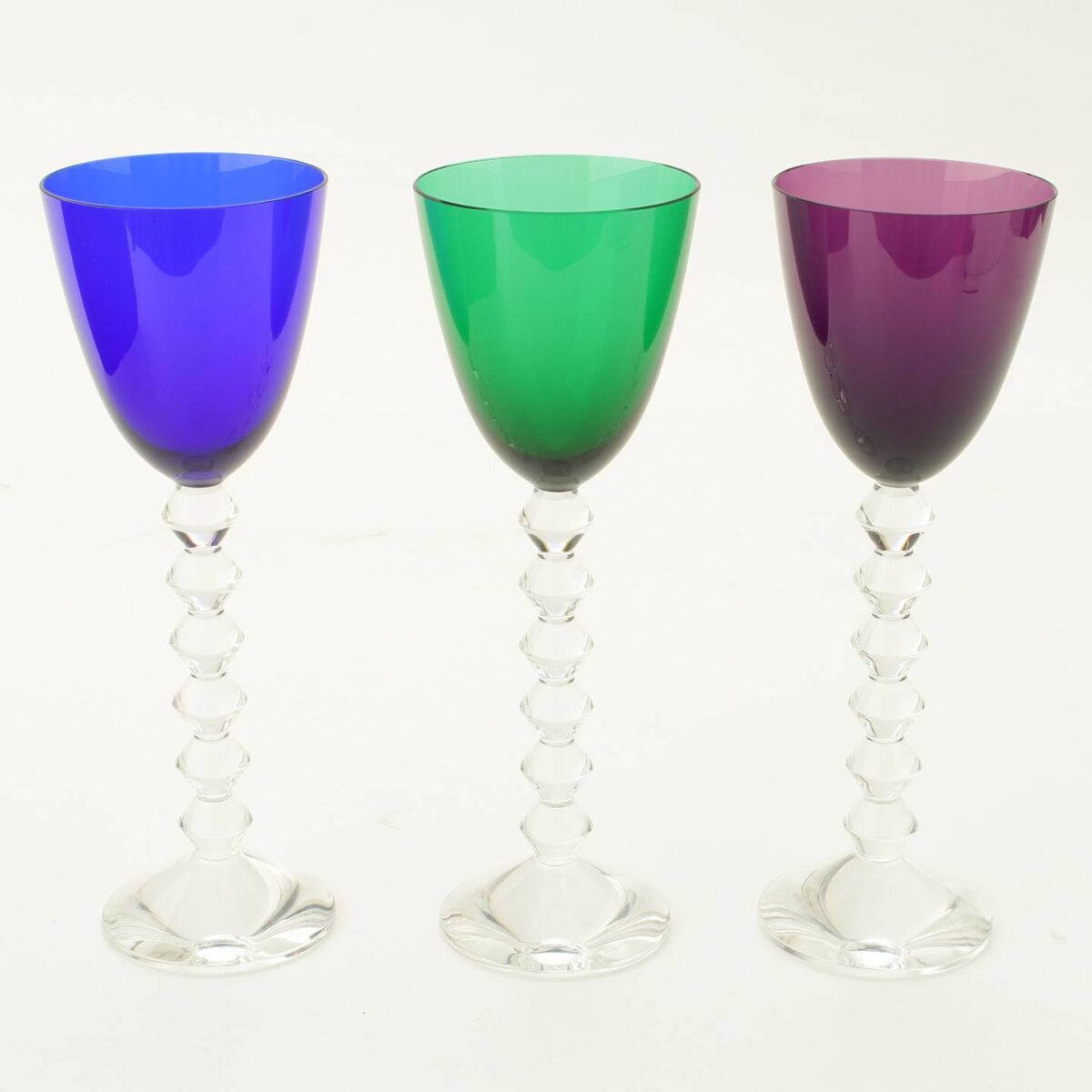 バカラ ベガ トール ワイングラス 3客セット ブルー×グリーン×パープル