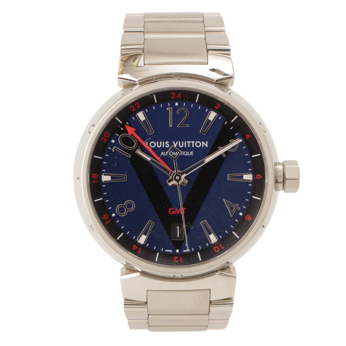 ルイヴィトン タンブール GMT デイト 腕時計 Q1157