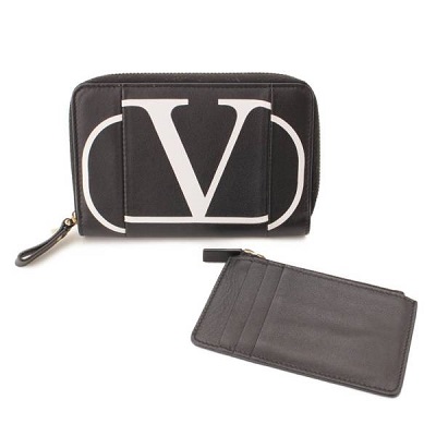 ヴァレンティノ レザー 二つ折り財布 ウォレット ロゴ RW0P0P79KZQ ブラック