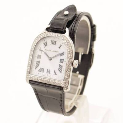 ラルフローレン(Ralph Lauren) スモール スティール & ダイヤモンド スティラップ 腕時計