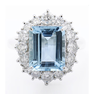 アクアマリン ダイヤリング 3.6ct 10g