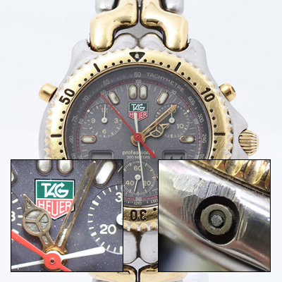 【プッシュボタン欠損・蛍光塗料落ち】<br />  タグホイヤー プロフェッショナル CG1122