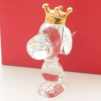 バカラ(BACCARAT) キング スヌーピー 王冠 クリスタル ガラス オブジェ ガラス工芸品