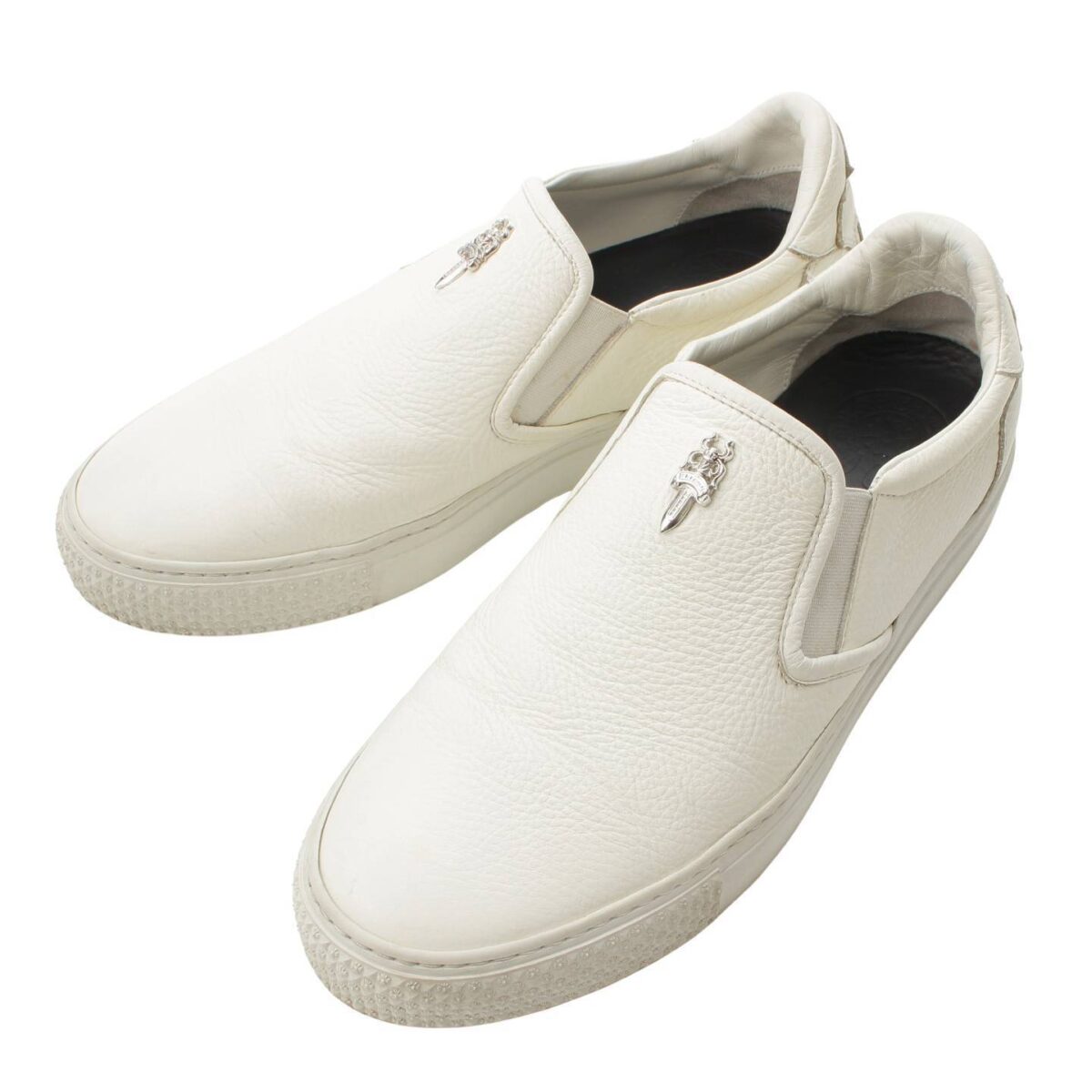 クロムハーツ SLIP ON BLK CALF CHプラス レザー スリッポン スニーカー