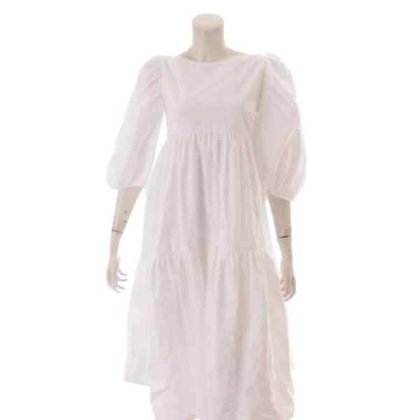 セシリーバンセン LONG DAY DRESSES パフスリーブ ワンピース ホワイト SS21/02-0012