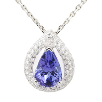 タンザナイト ネックレス1.4ct ダイヤ0.5ct PT900