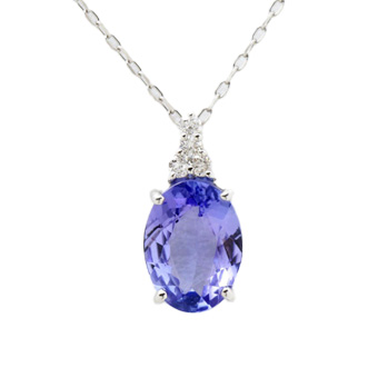 タンザナイト ネックレス1.0ct ダイヤ0.1ct PT900