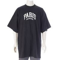 バレンシアガ BALENCIAGA 21年 メンズ CITIES PARIS ロゴプリント 半袖 Tシャツ トップス 676589 ブラック 3 長袖シャツ