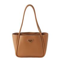 プラダ PRADA トライアングルロゴ ソフトグレインレザー ミニ トートバッグ 1BG539 キャメル トートバッグ
