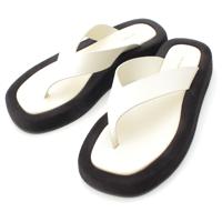 ザロウ THE ROW ギンザ ginza レザー サンダル プラットフォーム 厚底 トング ホワイト ブラック 38