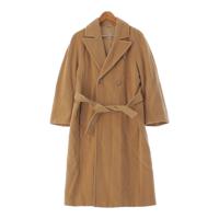 マックスマーラ MAX MARA ウール ダブルフェイス ベルト付き ロング コート アウター ベージュ 38