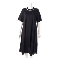 アディアム ADEAM 24年 コットン 襟ニット 半袖 Tシャツ ワンピース ドレス 44789 ブラック M