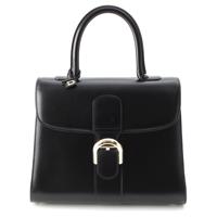 デルヴォー Delvaux ブリヨンMM ボックスカーフ 2way ショルダーバッグ ハンドバッグ ブラック