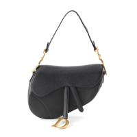 クリスチャンディオール Christian Dior グレインドカーフ キャンバス サドル ワンショルダー ハンドバッグ M0446CBAA ブラック