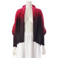 プリーツプリーズ イッセイミヤケ PLEATS PLEASE ISSEY  ボタンレス グラデーション カーディガン トップス PP11-F0313 レッド 3