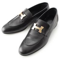 エルメス HERMES レザー H金具 モカシン
