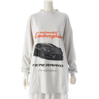 バレンシアガ BALENCIAGA 24年 コットン ランボルギーニプリント 長袖 Tシャツ カットソー トップス 835839 ホワイト 1