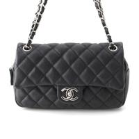 シャネル CHANEL ソフトキャビアスキン ジップ付 チェーン