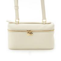 ロロピアーナ Loro Piana Extra Pocket L19 エクストラ ポケット カーフスキン 2way トップハンドル ショルダーバッグ ボックス ホワイト