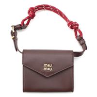 ミュウミュウ MIUMIU レザー ロゴ ショルダーウォレット コインケース 財布 ポシェット 5MT024 ブラウン