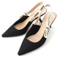 クリスチャンディオール Christian Dior メッシュ J’ADIOR スリングバック ヒール サンダル パンプス シューズ KCC201TFLS900 ブラック Noir 37 1/2
