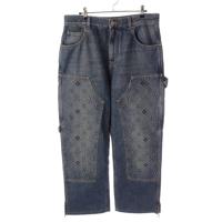 ルイヴィトン LOUIS VUITTON 23SS モノグラム ワークウェア カーペンター デニムパンツ ジーンズ ボトムス 1ABJD1 インディゴブルー 33