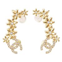 シャネル CHANEL I23A ラインストーン ココマーク フラワーモチーフ 花 ピアス イヤリング ゴールド ピアス