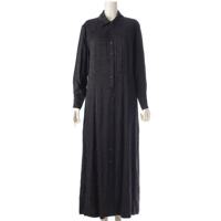 セリーヌ CELINE 19AW エディ期 クロコダイル柄 シルク ロングシャツワンピース 2R372336F ブラック 40 ワンピース