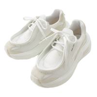 プラダ PRADA 23AW レザー×メッシュ システム ローカット スニーカー 2EG424 ホワイト 5 1/2 スニーカー