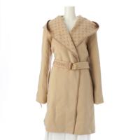 ルイヴィトン LOUIS VUITTON 22AW ウール モノグラム アウター ベルテッド フード コート アウター  FNCO20QWEベージュ 36