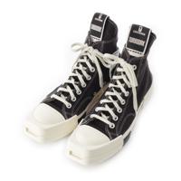 リックオウエンス ダークシャドウ Rick Owens DRKSHDW ターボ チャック70 キャンバス ハイトップ スニーカー シューズ 172344C ブラック 26.5cm