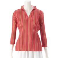 プリーツプリーズ イッセイミヤケ PLEATS PLEASE ISSEY  ストライプ 七分丈  ブラウス トップス PP11-JK556 マルチカラー 3