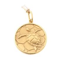 ヨン YON nature coin Aoumigame アオウミガメモチーフ コイン ペンダントトップ 円形 ネックレス チャーム K10 416YG 417 ゴールド 3.8g