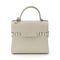 デルヴォー Delvaux Tempete タンペート PM クリスピーカーフ 2way ハンドバッグ ショルダー クロスボディ 肩掛け ミストラル シルバー