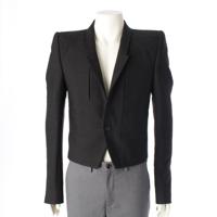 リックオウエンス Rick Owens 23FW FOGPOCKET NEUE ALICE ウール クロップド シングル テーラードジャケット RR02C7721 ブラック 46
