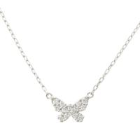 アーカー AHKAH バタフライ パピヨン 蝶 フルダイヤ 0.06ct ネックレス ペンダント ジュエリー 750WG K18 ホワイトゴールド 1.3g