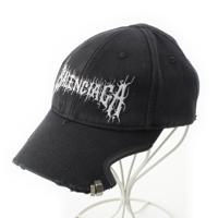バレンシアガ BALENCIAGA DIY METAL コットン ダメージ加工 ロゴ ベースボール キャップ 帽子 771963 ブラック S
